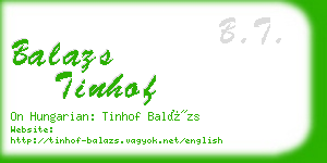 balazs tinhof business card